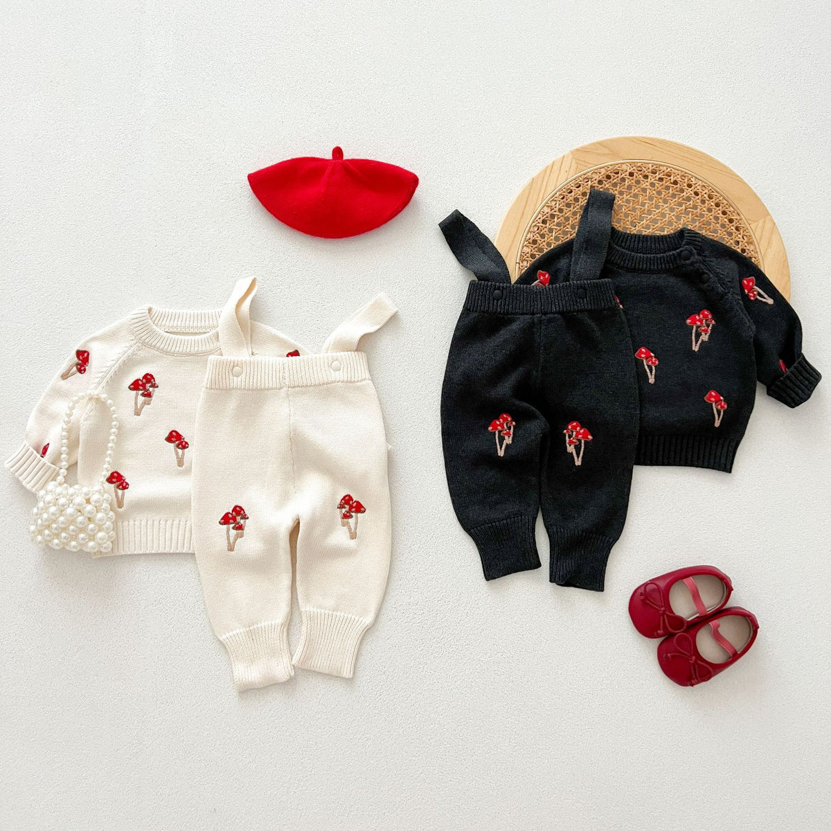 Floral Sweater & Suspender Pants