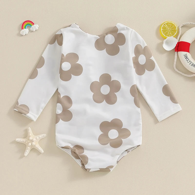 Floral long sleeve swimsuit baby wear