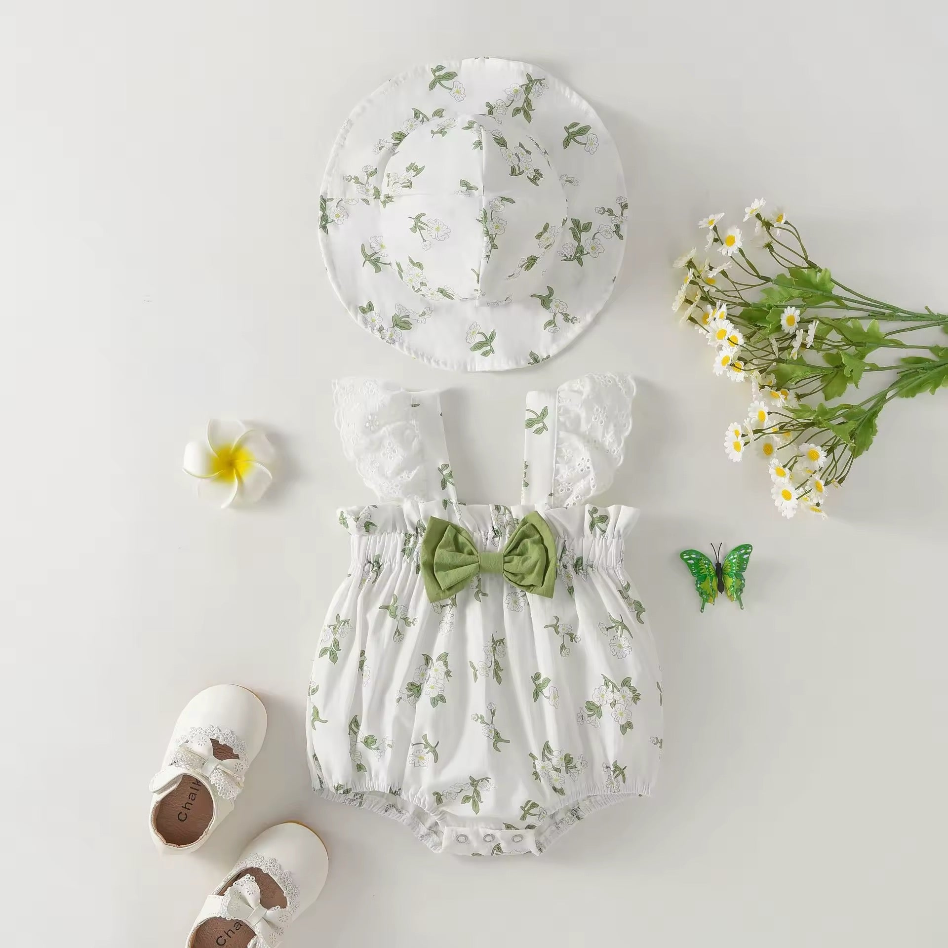 Girls Flower Romper