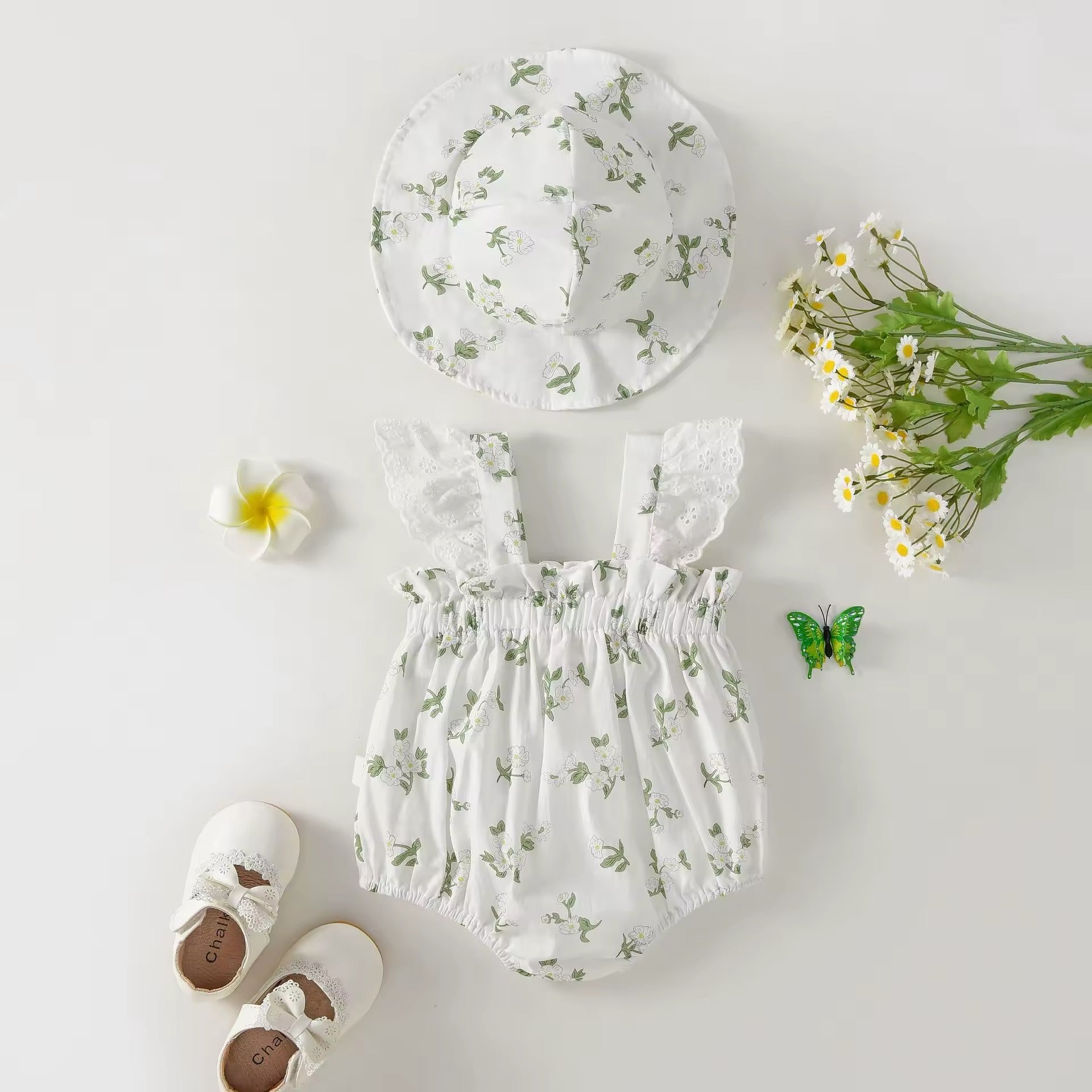 Girls Flower Romper