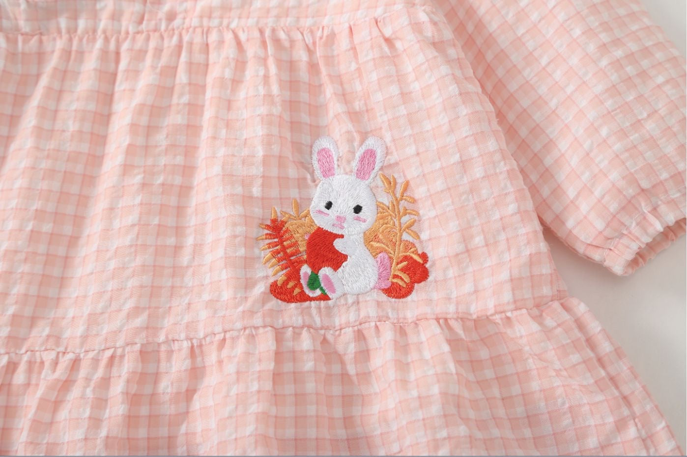 Bunny Meadow Gingham Dress – Sweet Pink 🐰🌸