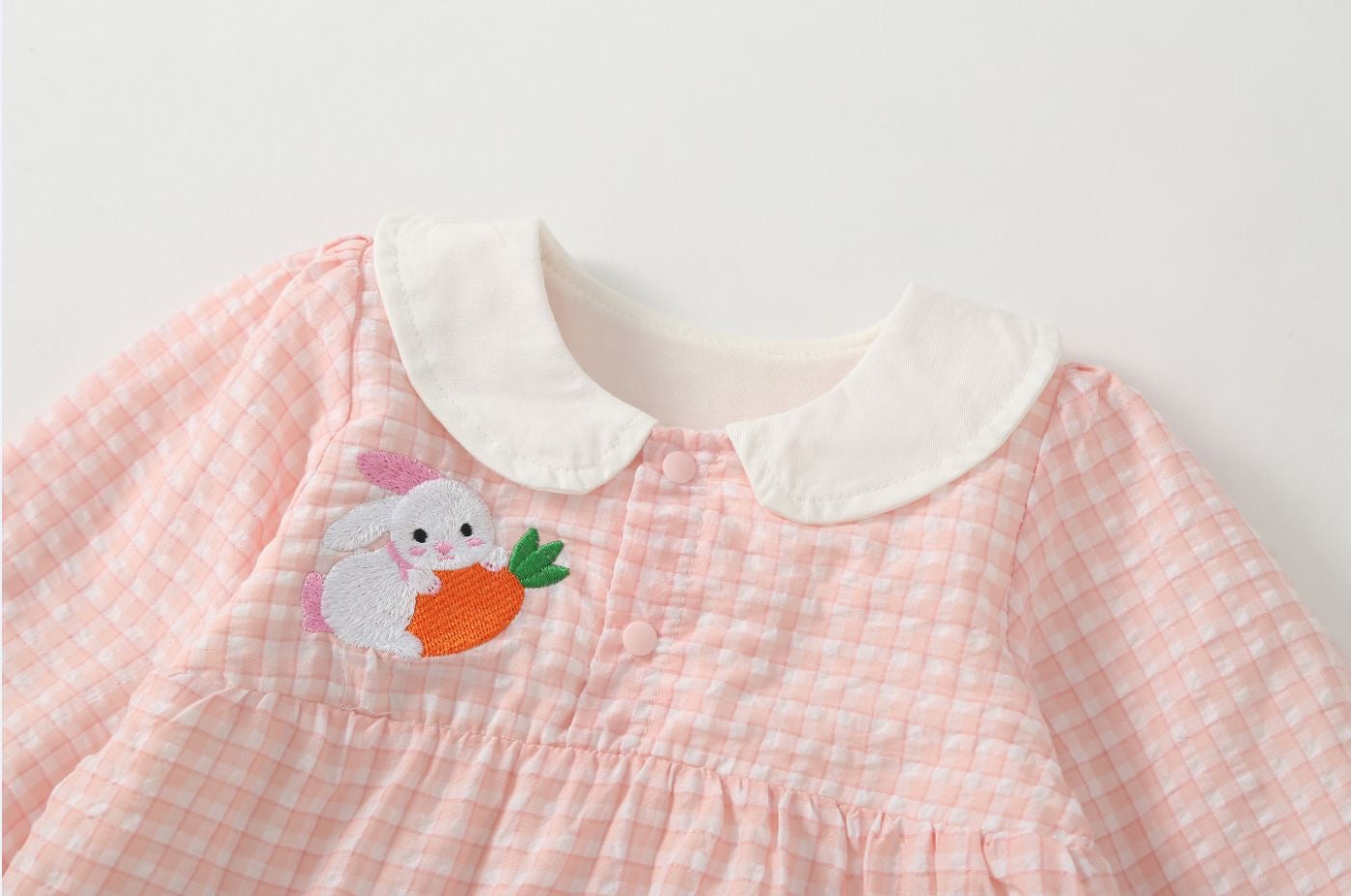 Bunny Meadow Gingham Dress – Sweet Pink 🐰🌸