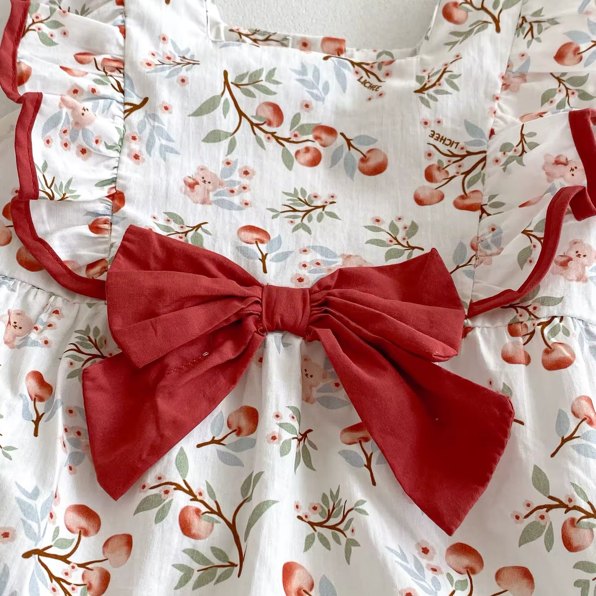 Cherry Blossom Bow Romper – Sweet Elegance 🍒🎀