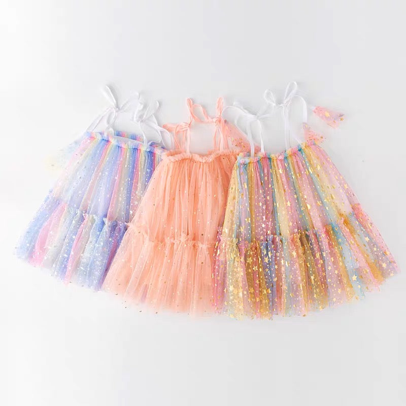 Lace Sequin Stars Tutu Dress