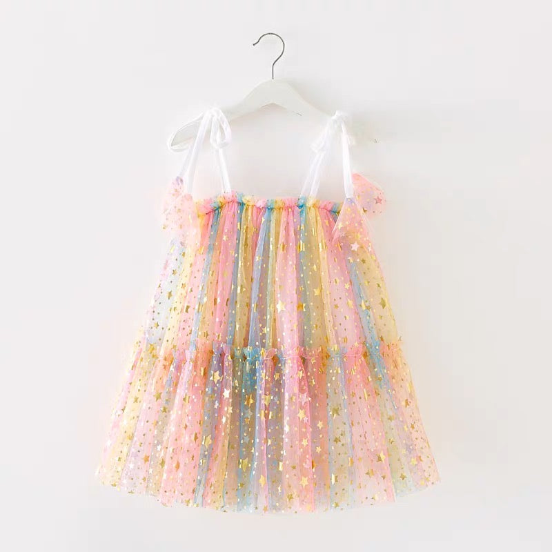 Lace Sequin Stars Tutu Dress