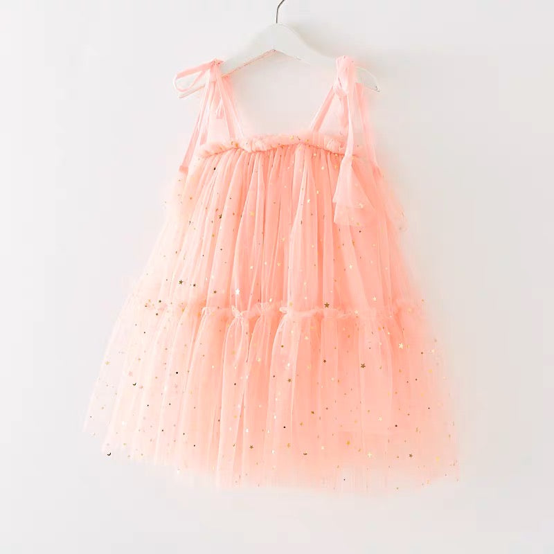 Lace Sequin Stars Tutu Dress