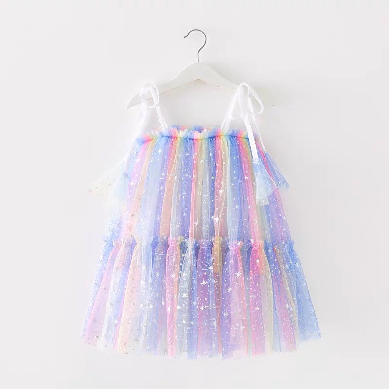 Lace Sequin Stars Tutu Dress