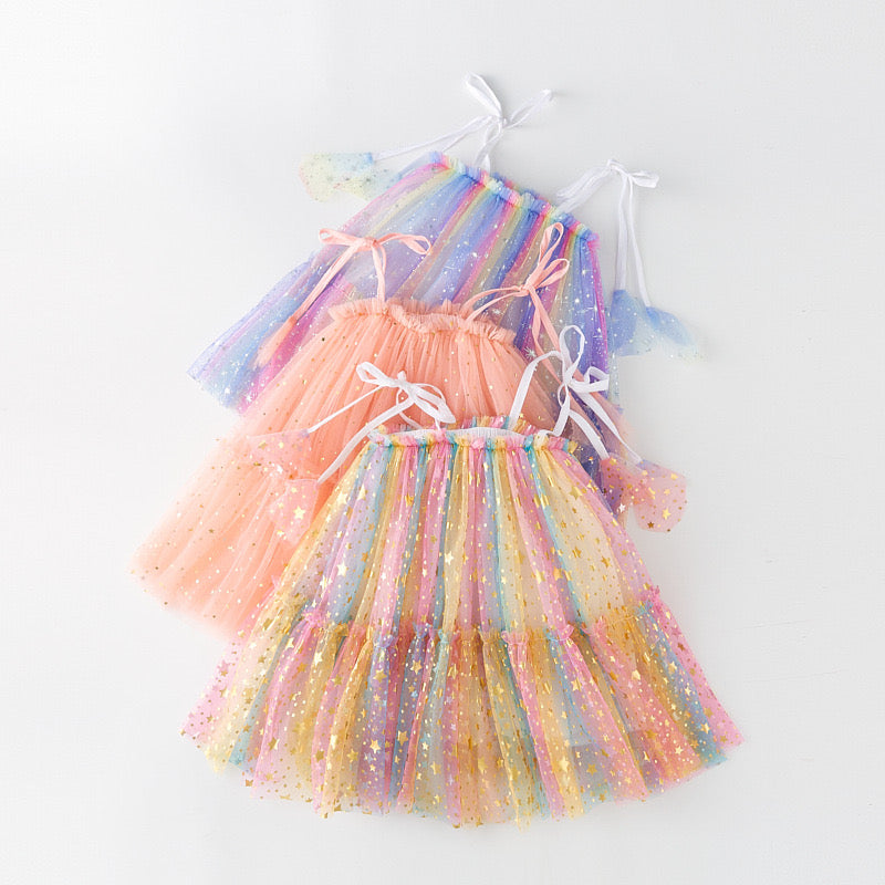 Lace Sequin Stars Tutu Dress