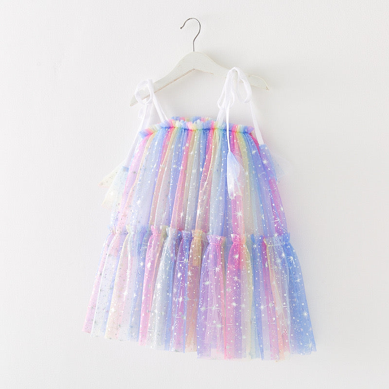 Lace Sequin Stars Tutu Dress