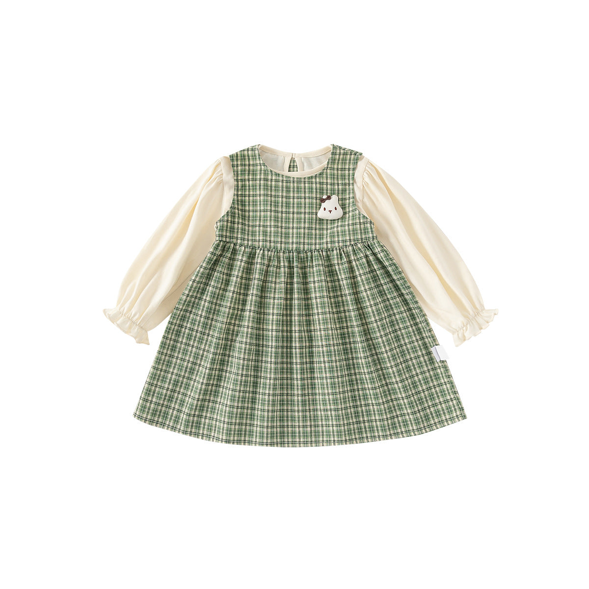 🍃 Forest Charm Plaid Dress – Sage Green 🍃