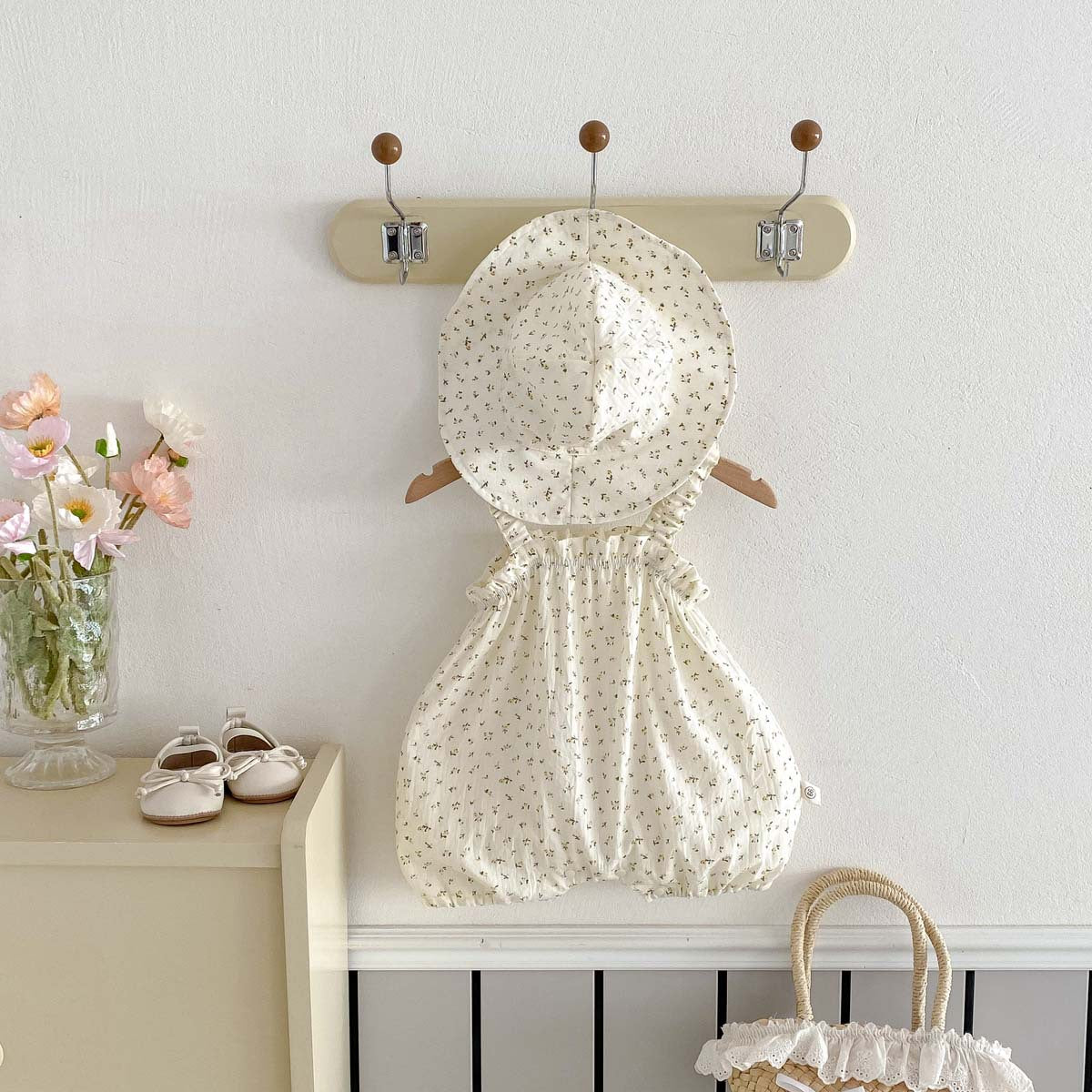 Thin With Shoulder-straps Romper Fashionable Floral Outwear