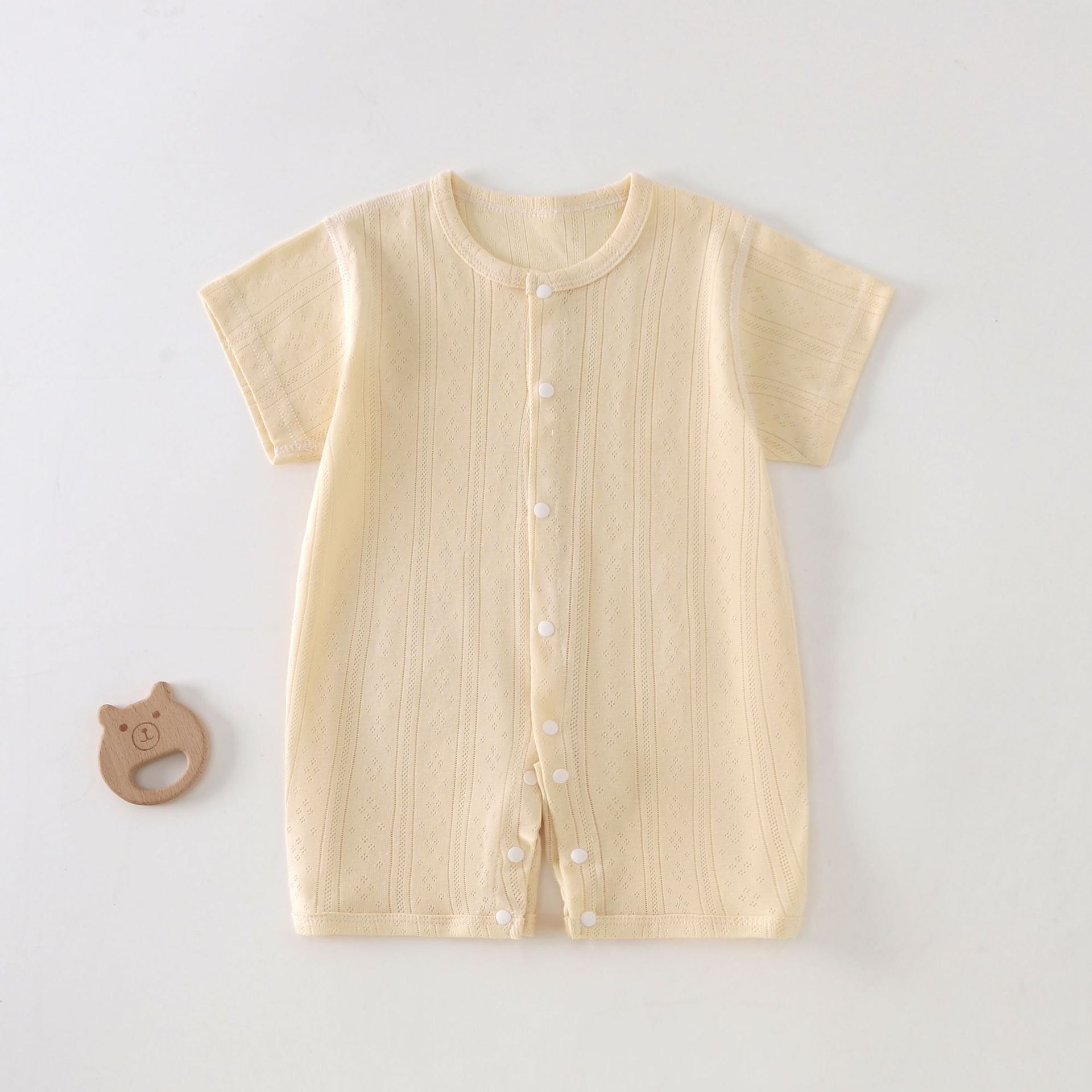 Baby Short Sleeve Rompers Summer Newborn Breathable Mesh Air Conditioning Clothes