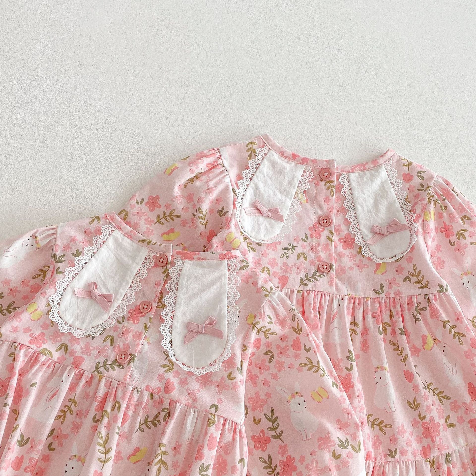 Sugar Petal Bunny Set Romper and Dress – Spring Blush 🍓🐰