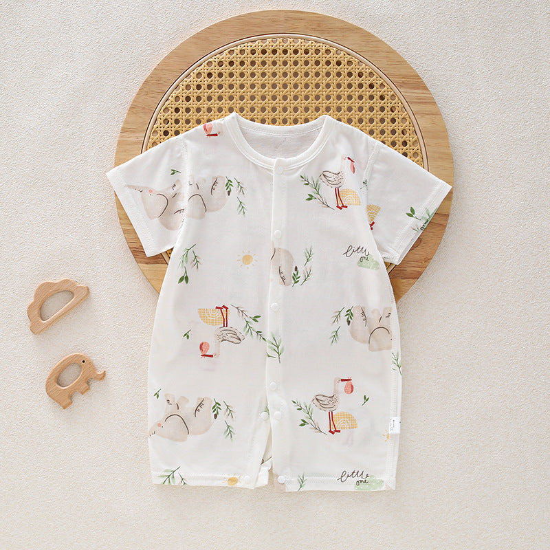 Baby Short Sleeve Boneless Jumpsuit Summer Newborn