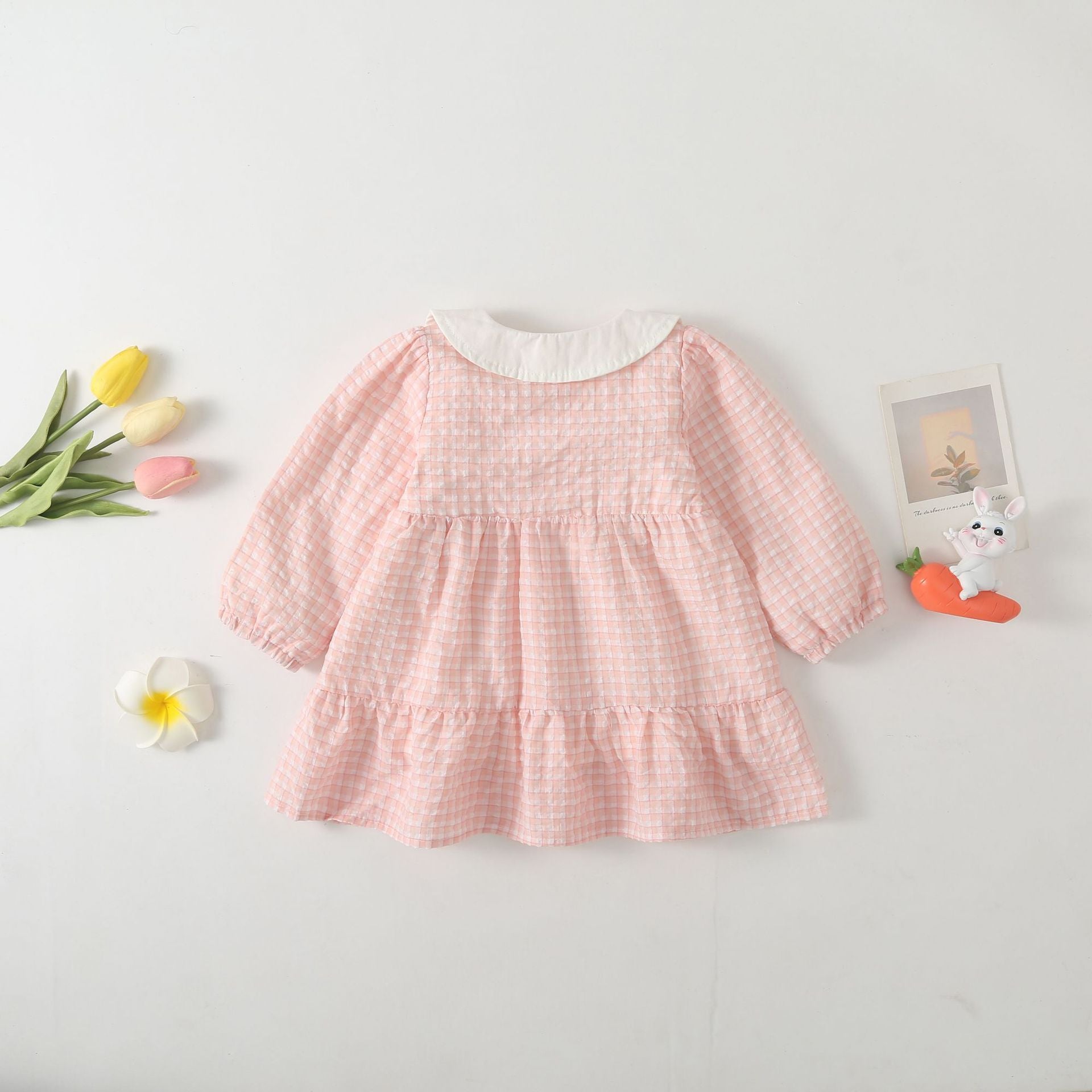 Bunny Meadow Gingham Dress – Sweet Pink 🐰🌸