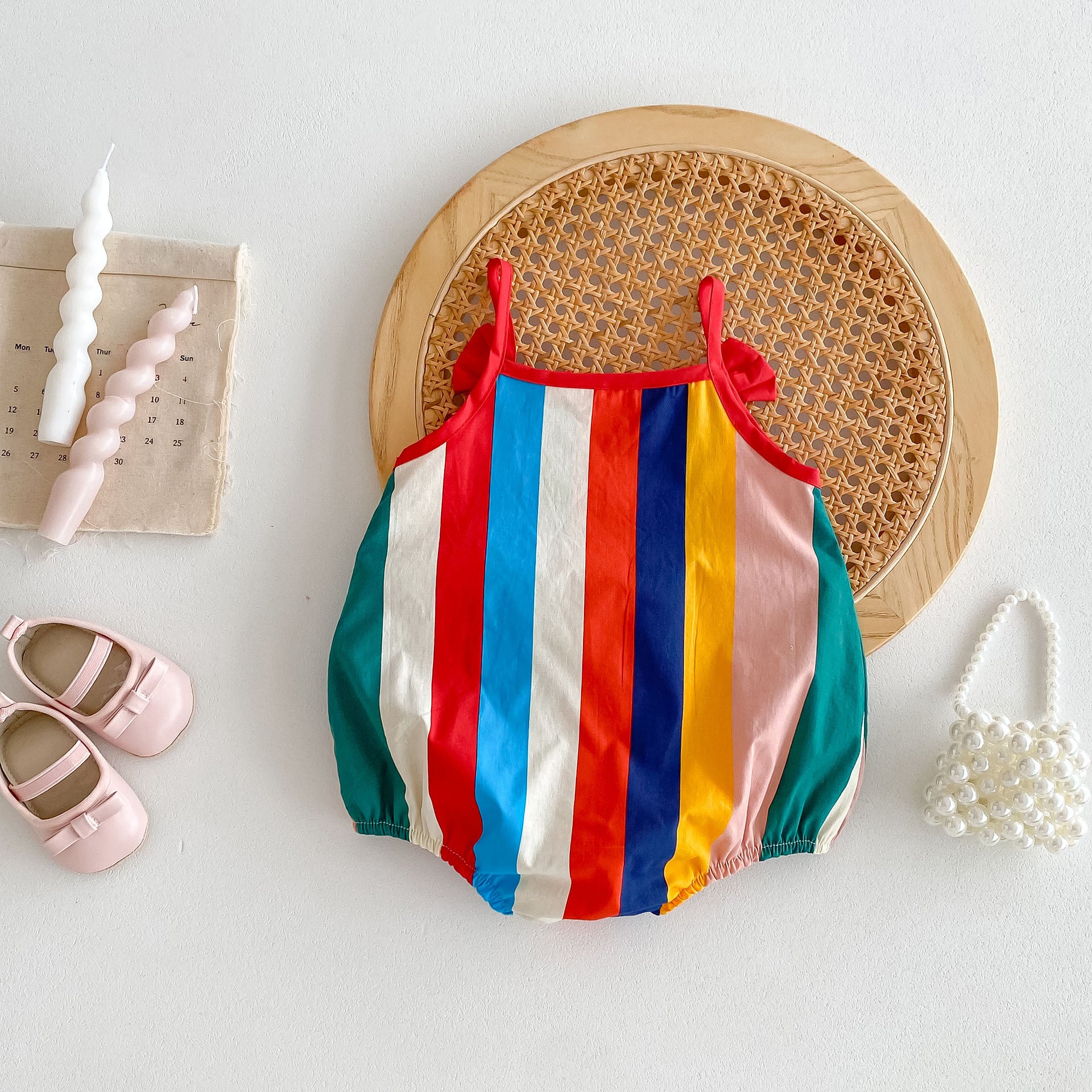 Carnival Stripe Bow Romper 🎨