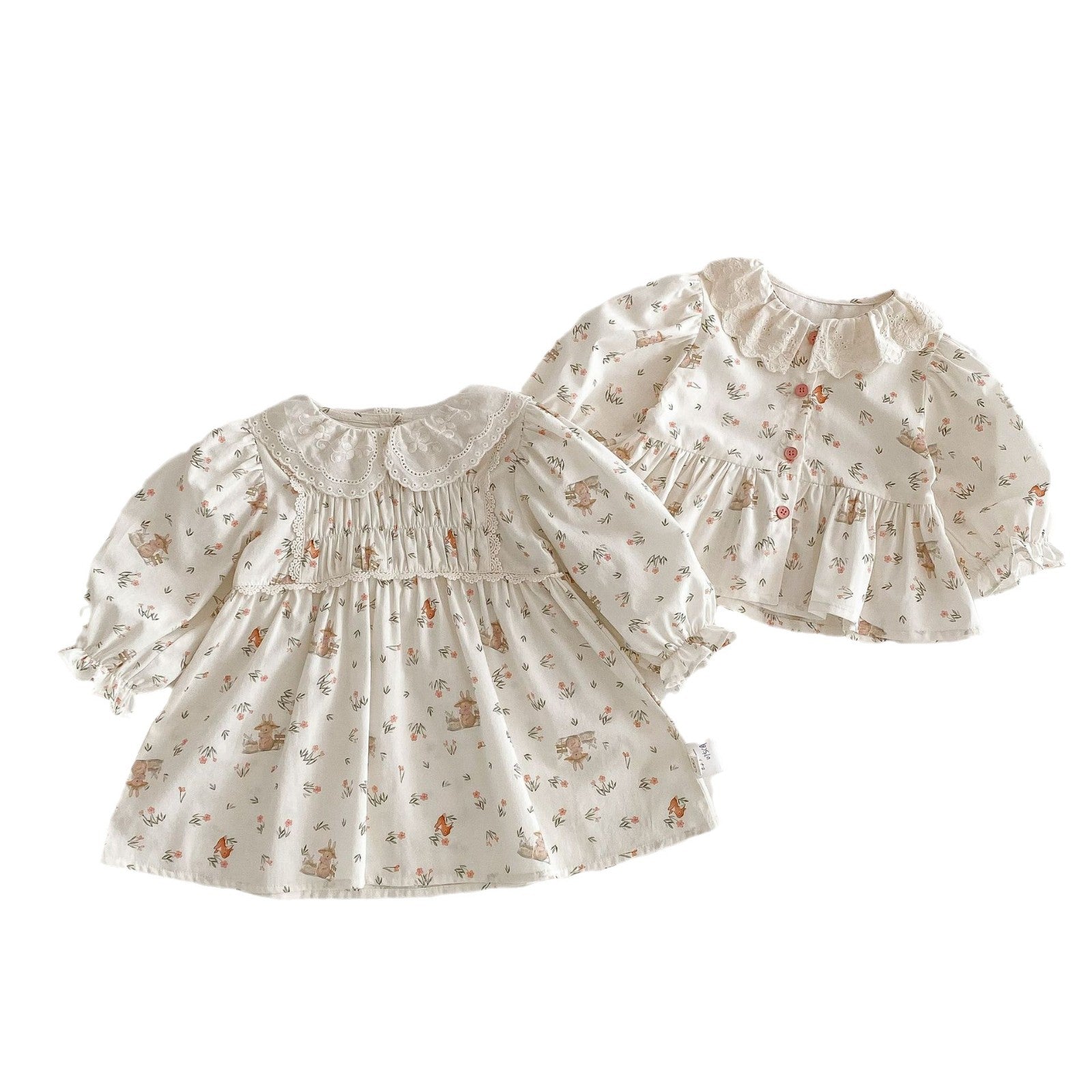 Baby Season Korean Style Rabbit Floral Princess Dress