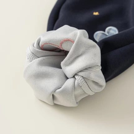 Soft fleece lining inside the navy fleece-lined jogger pants