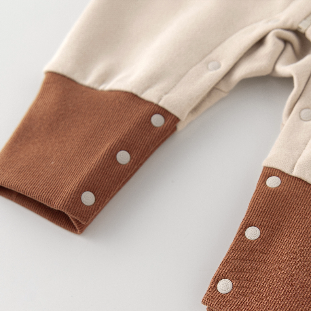 Tall rust ribbed ankle cuffs with snap leg opening