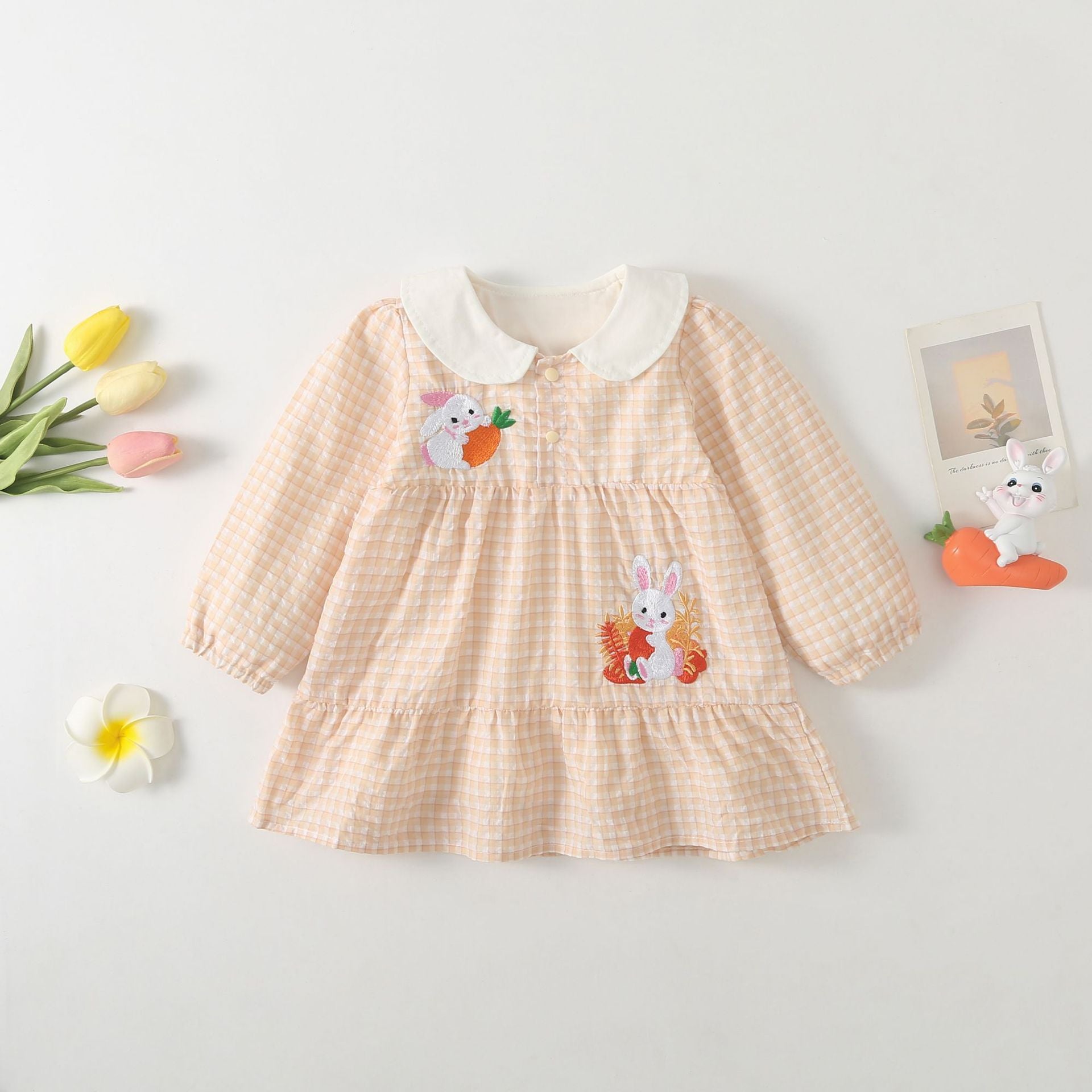 Bunny Meadow Gingham Dress – Sweet Pink 🐰🌸