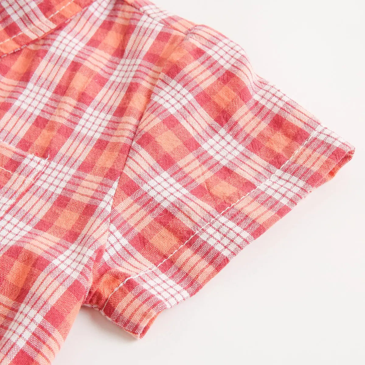 Baby Plaid Short Sleeve Bodysuits