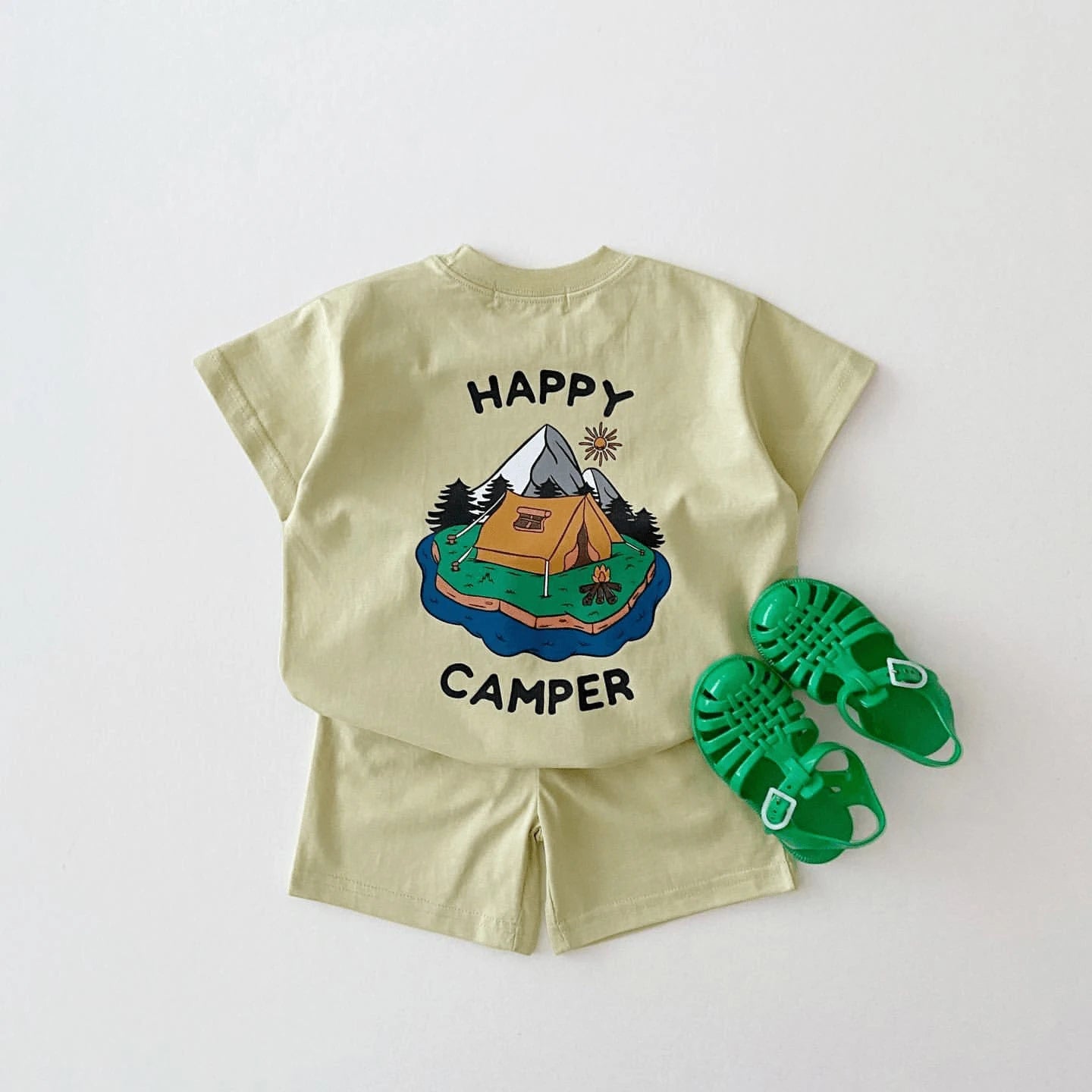 HAPPY CAMPER Tees & Shorts Set