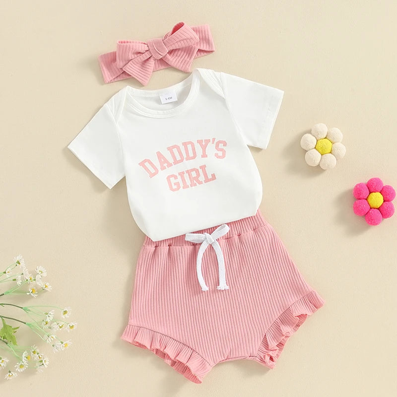 " Daddy's Girl " Romper & Waffle Shorts