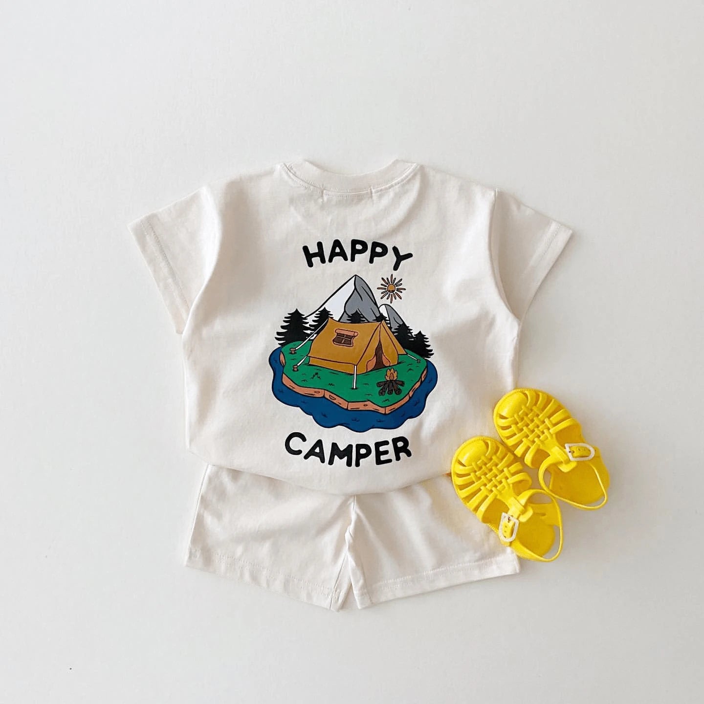 HAPPY CAMPER Tees & Shorts Set