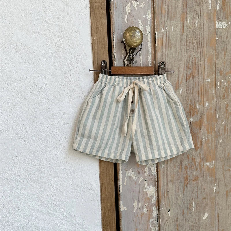 Vintage Linen Stripe Shorts