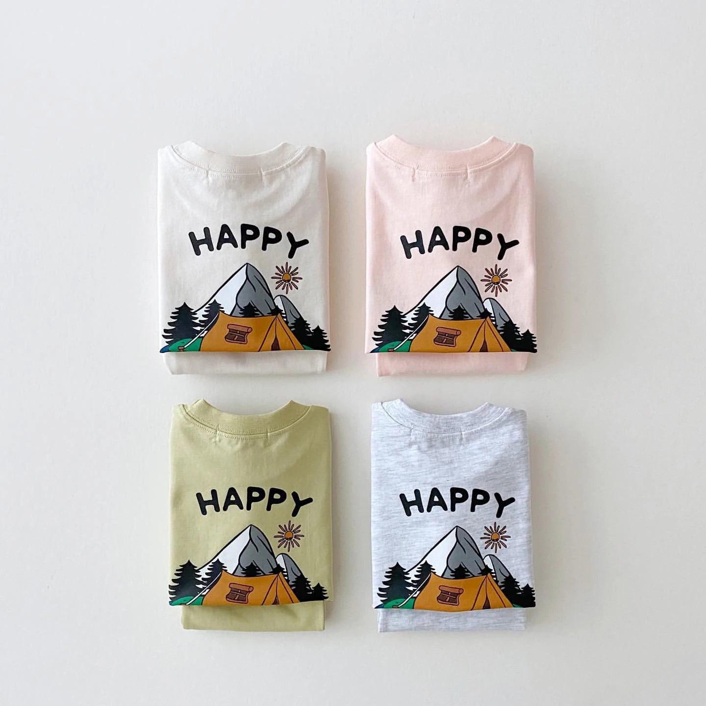 HAPPY CAMPER Tees & Shorts Set