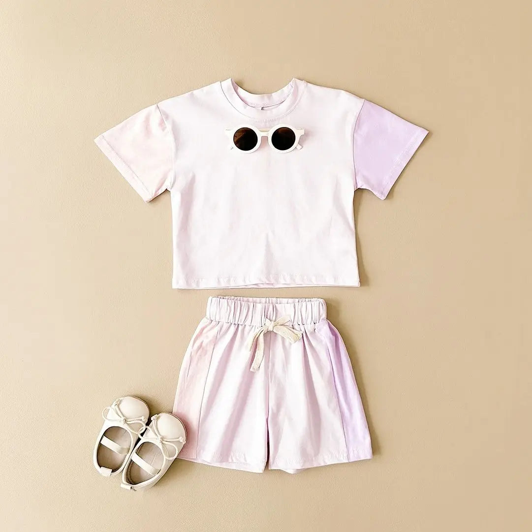 Elastic Waist T-Shirt & Shorts Set