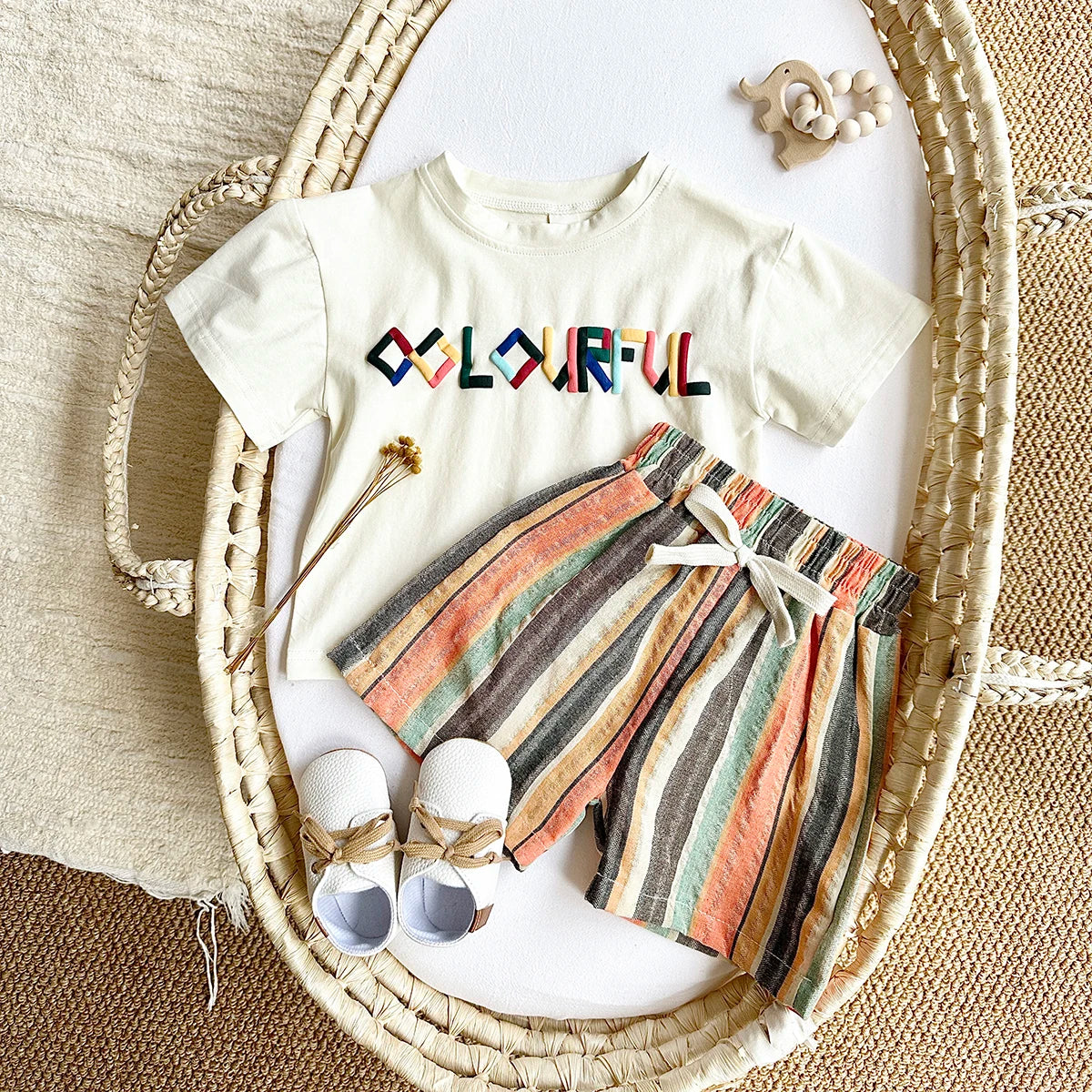 Colorful Stripes Infant Summer Set