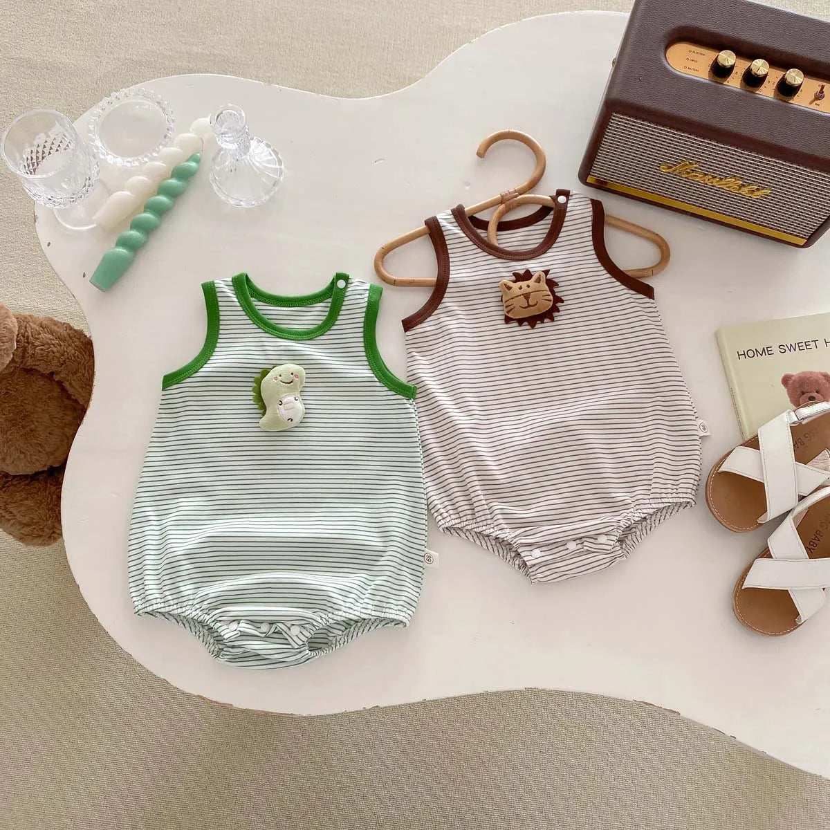 Baby Striped Sleeveless Romper