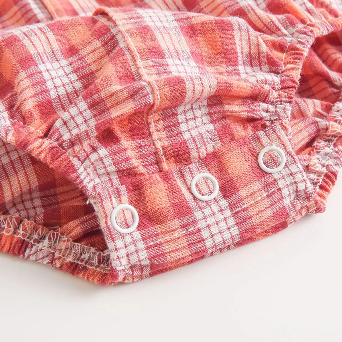 Baby Plaid Short Sleeve Bodysuits