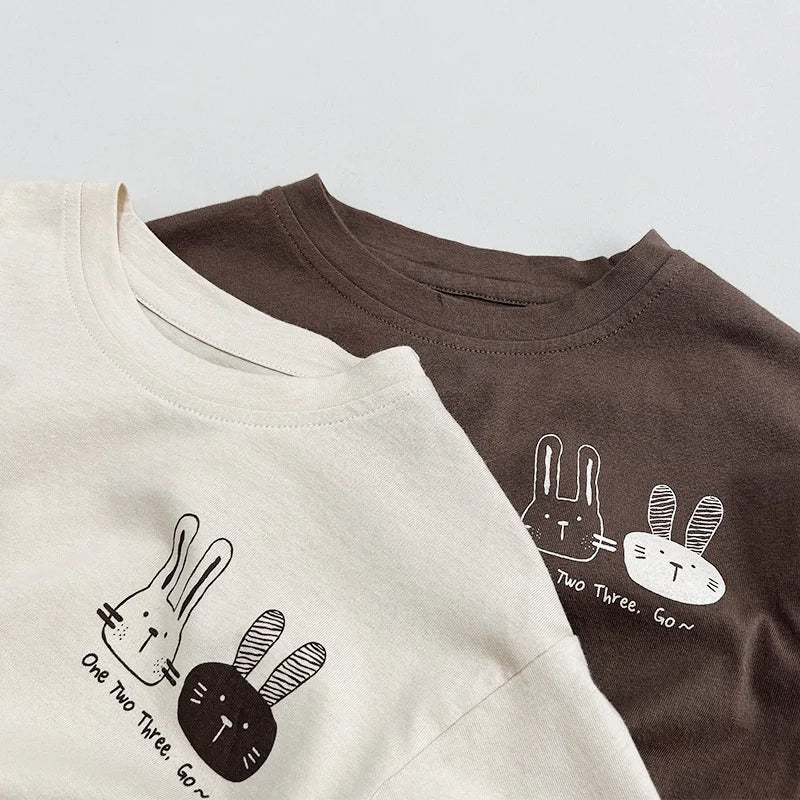 Cartoon Rabbit Casual Tees