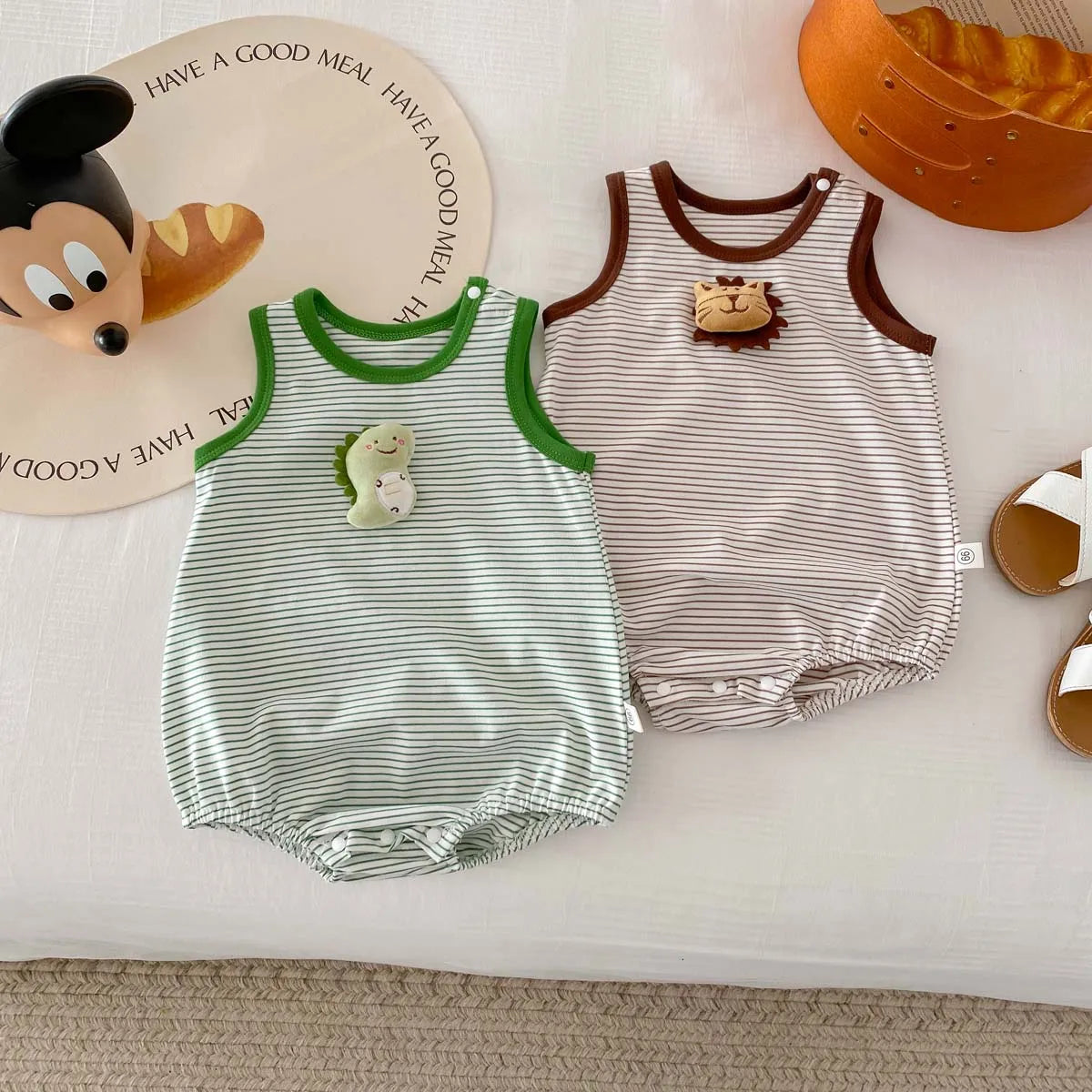 Baby Striped Sleeveless Romper