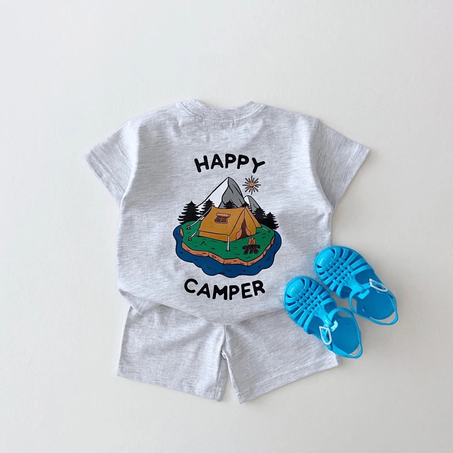 HAPPY CAMPER Tees & Shorts Set