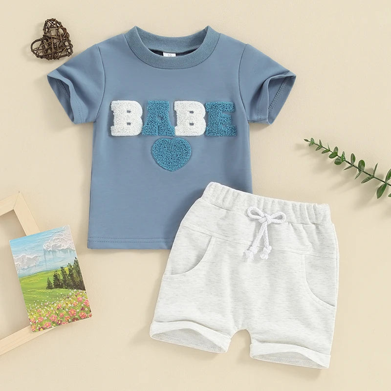 Fuzzy Heart T-Shirt & Shorts Set