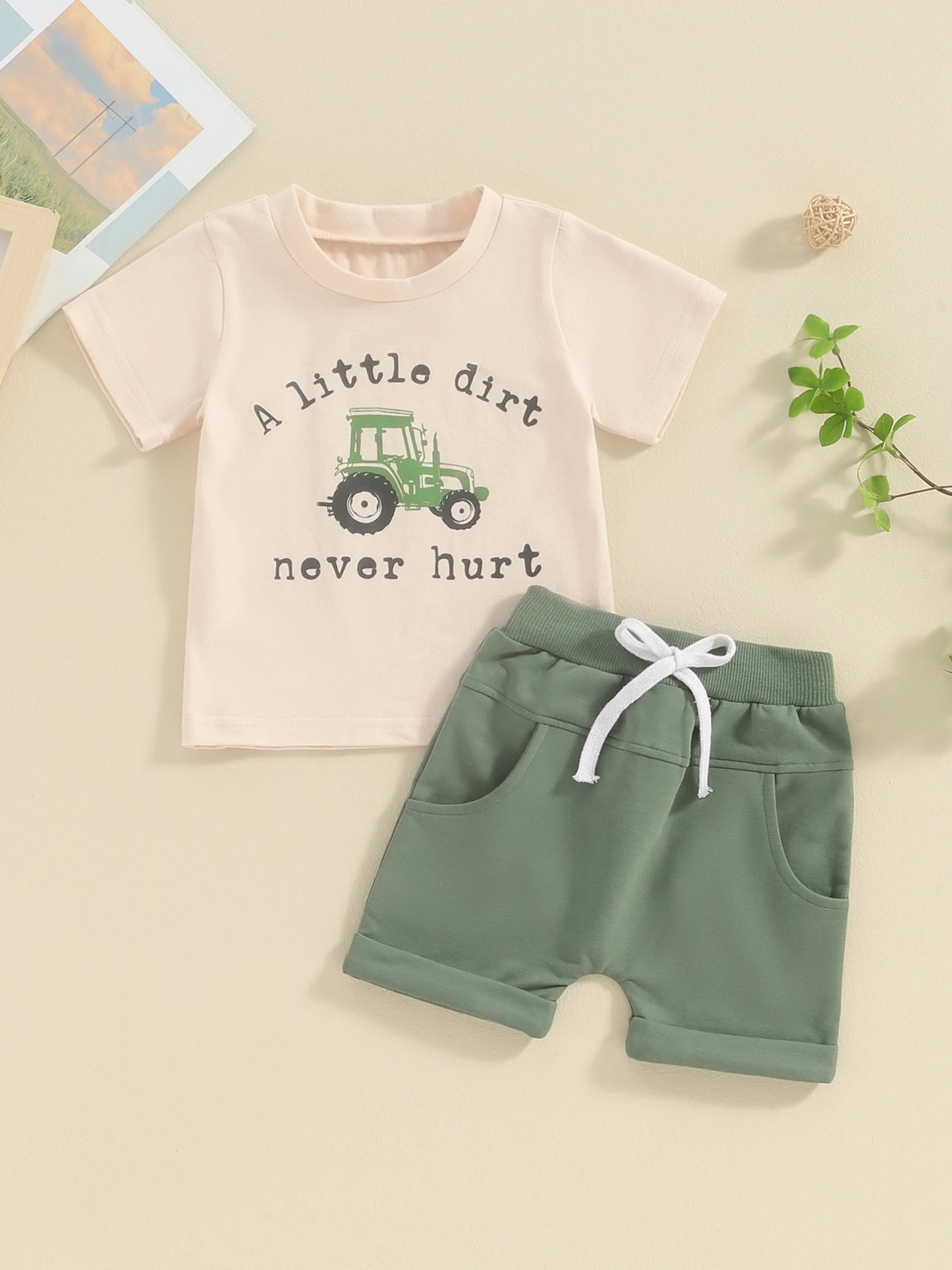 Toddler Tractor Trails T-Shirt & Shorts Set