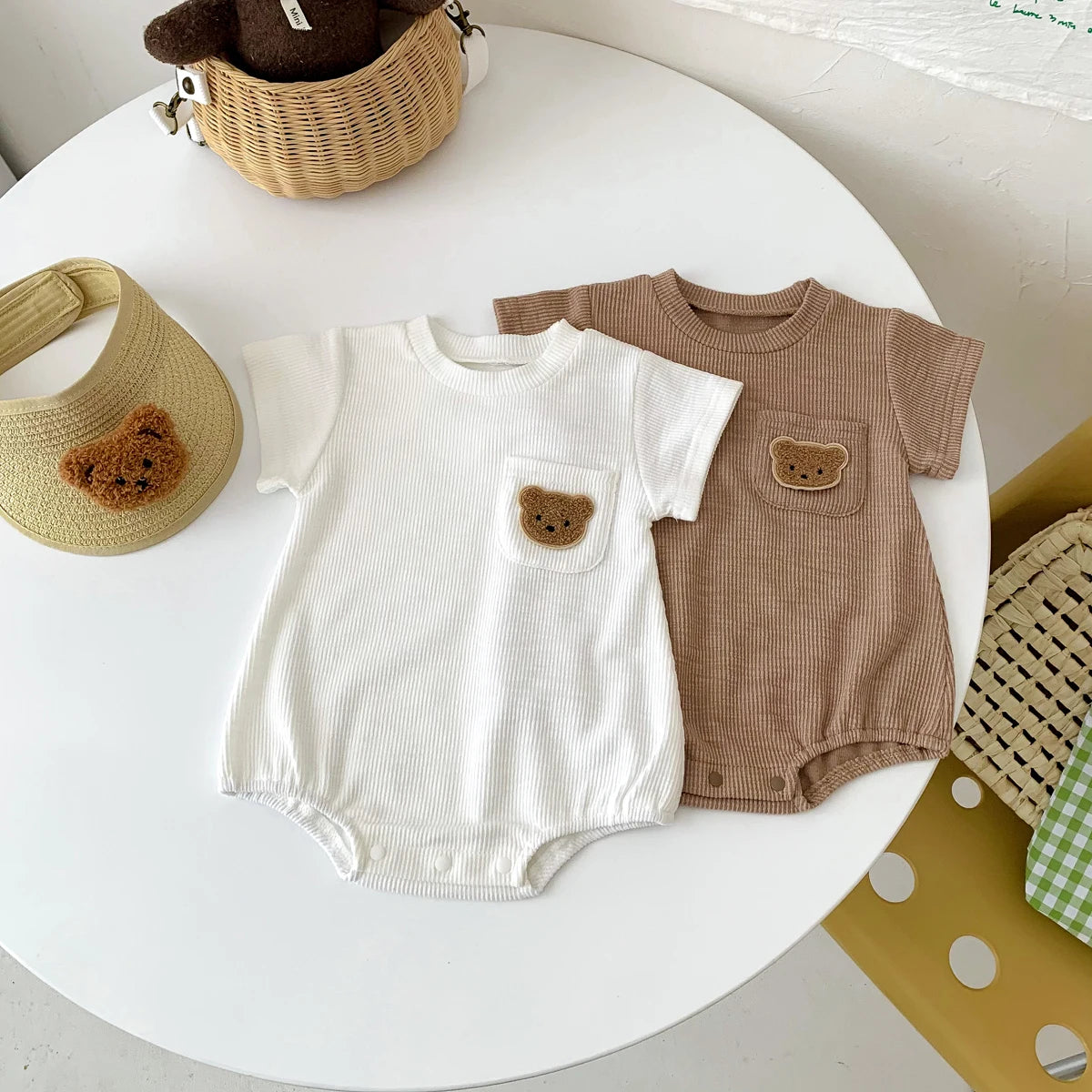 Baby Embroidery Bear Jumpsuit