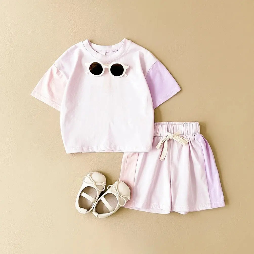 Elastic Waist T-Shirt & Shorts Set