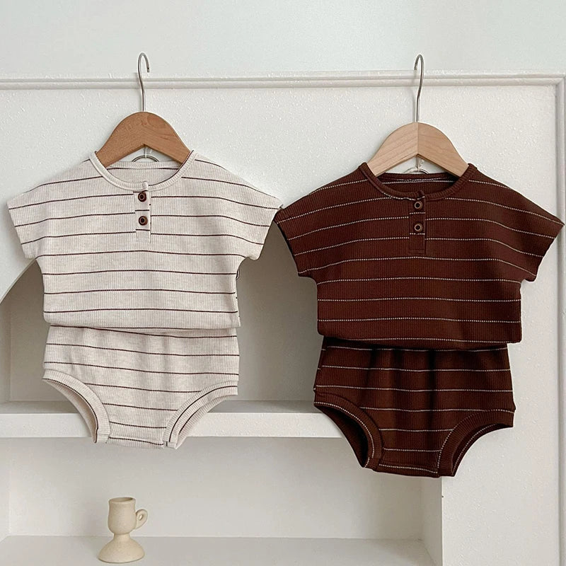 Striped Tee & Bloomer Summer Set