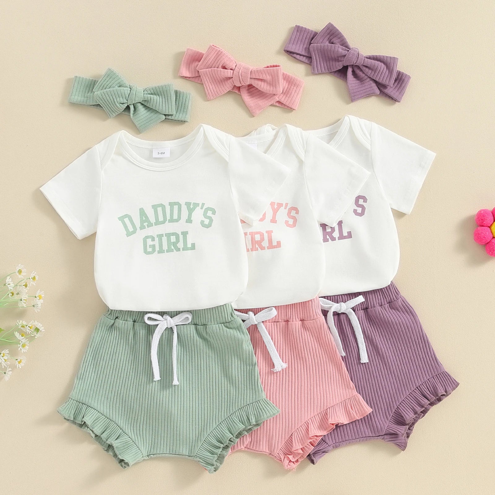 " Daddy's Girl " Romper & Waffle Shorts