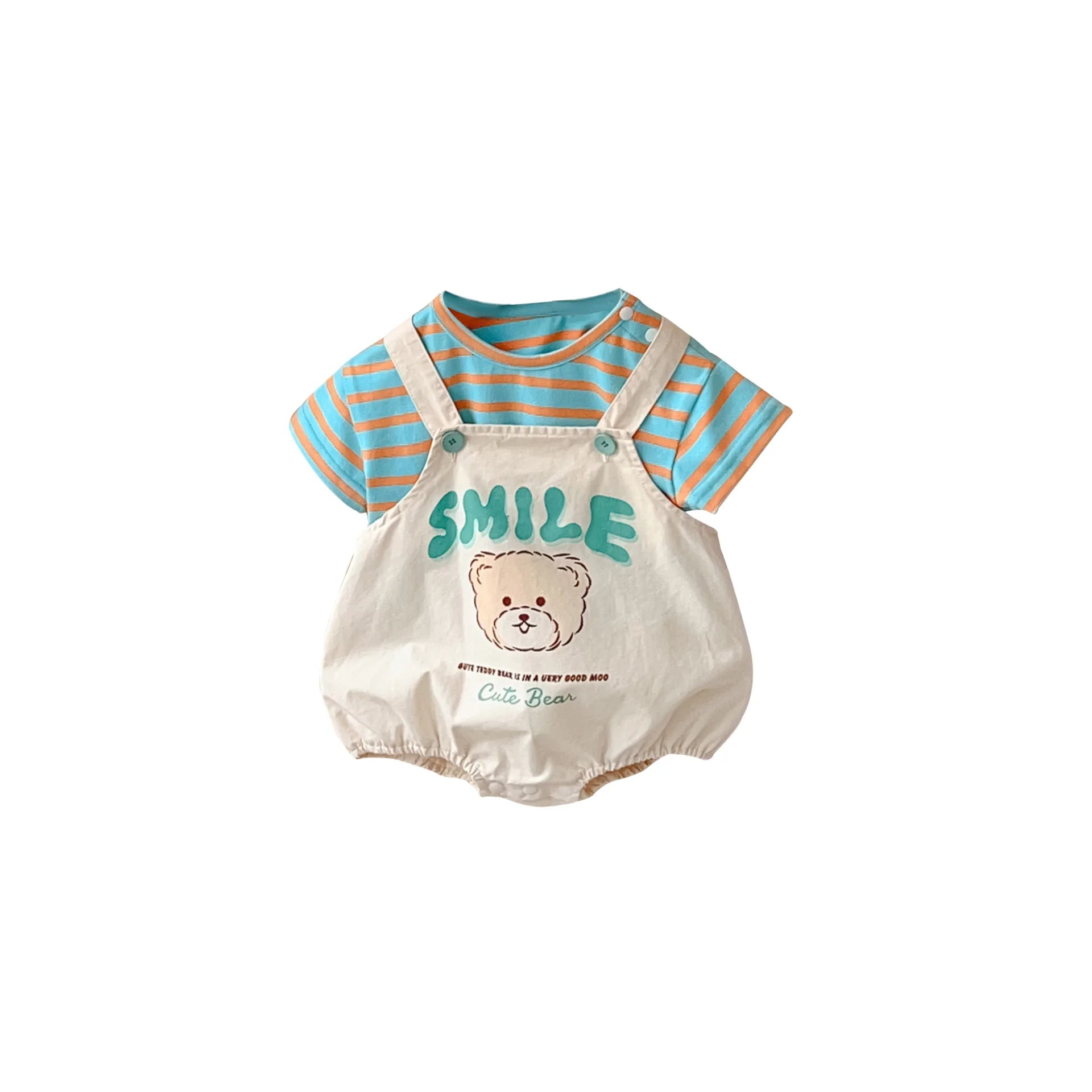 Smile Bear T-shirt & Overall Set