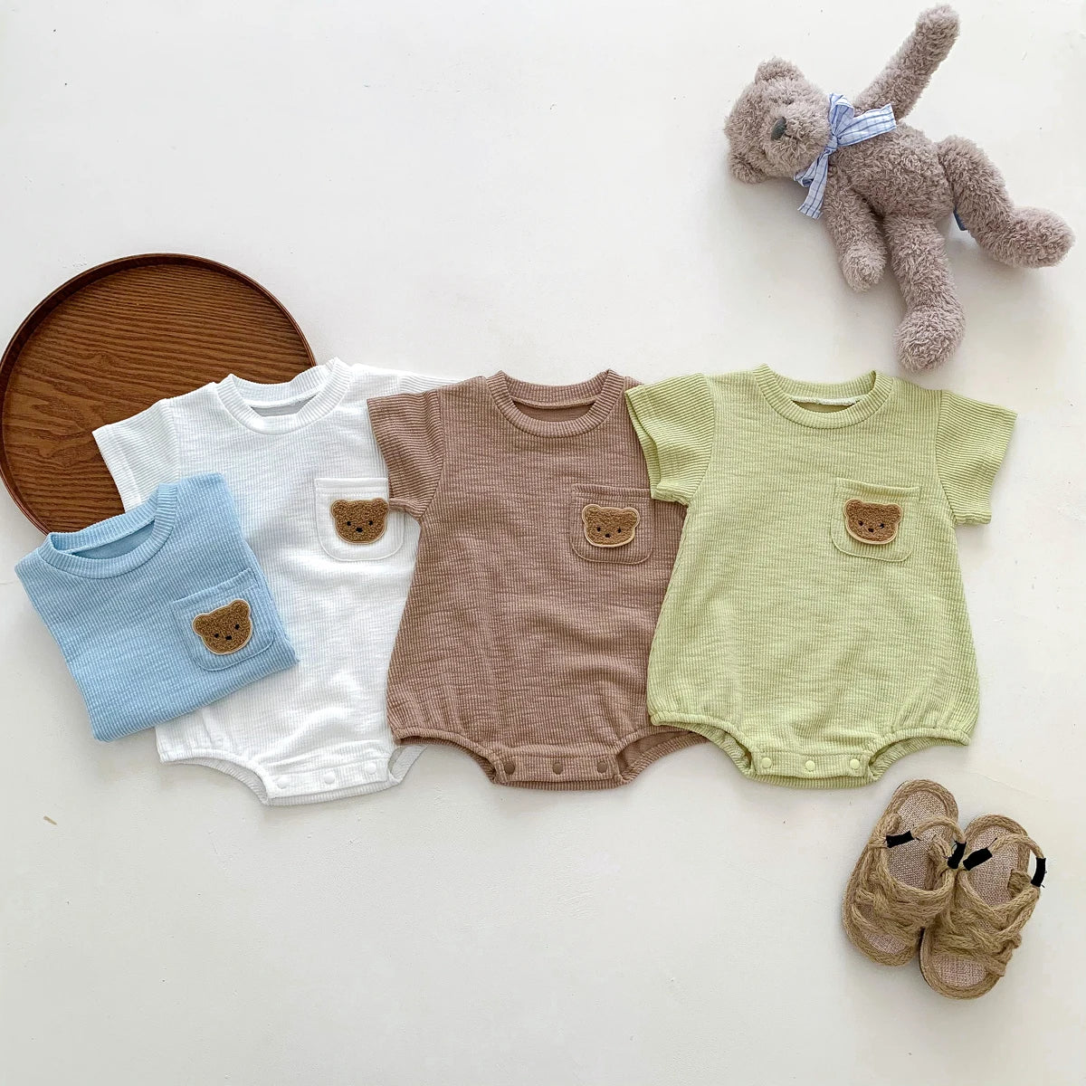 Baby Embroidery Bear Jumpsuit