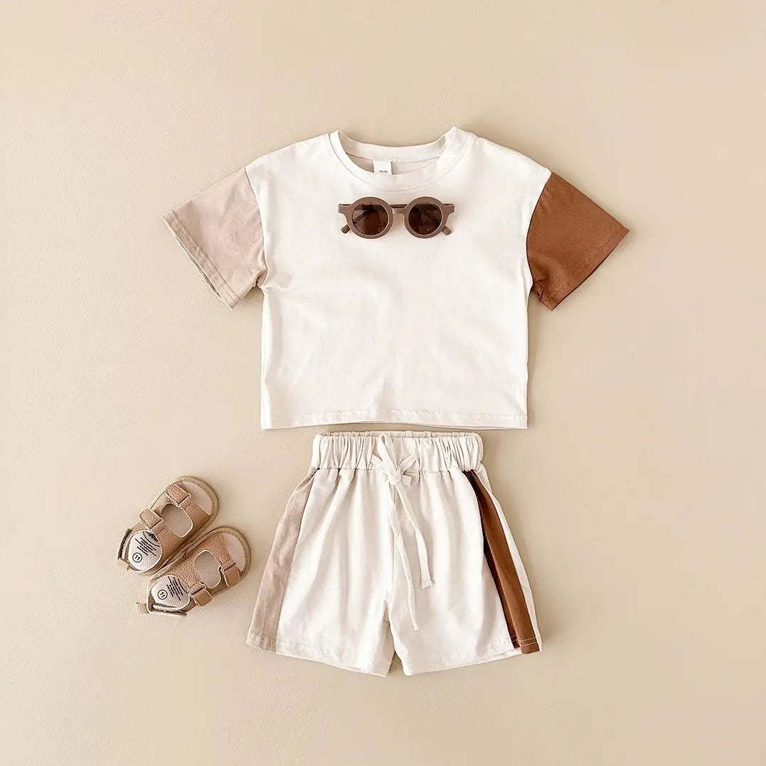 Elastic Waist T-Shirt & Shorts Set