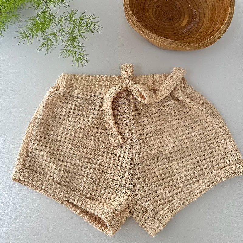 Summer Waffle Top & Shorts Set