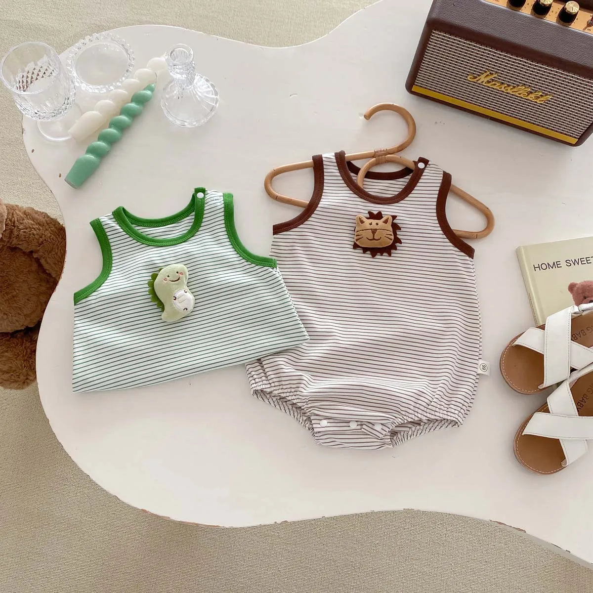 Baby Striped Sleeveless Romper