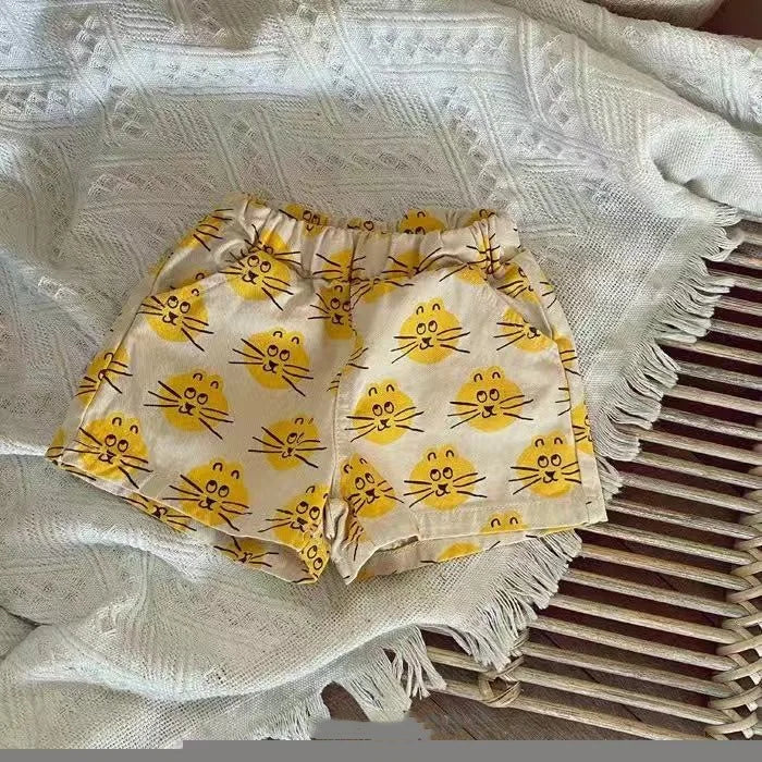 Flower Print Cotton Shorts