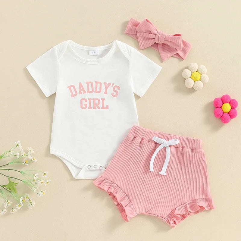 " Daddy's Girl " Romper & Waffle Shorts